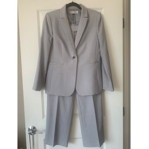 Tahari Grey Pinstripe Suit